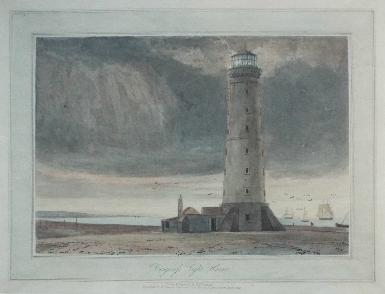 Aquatint - Dungeness Light House. - Daniell