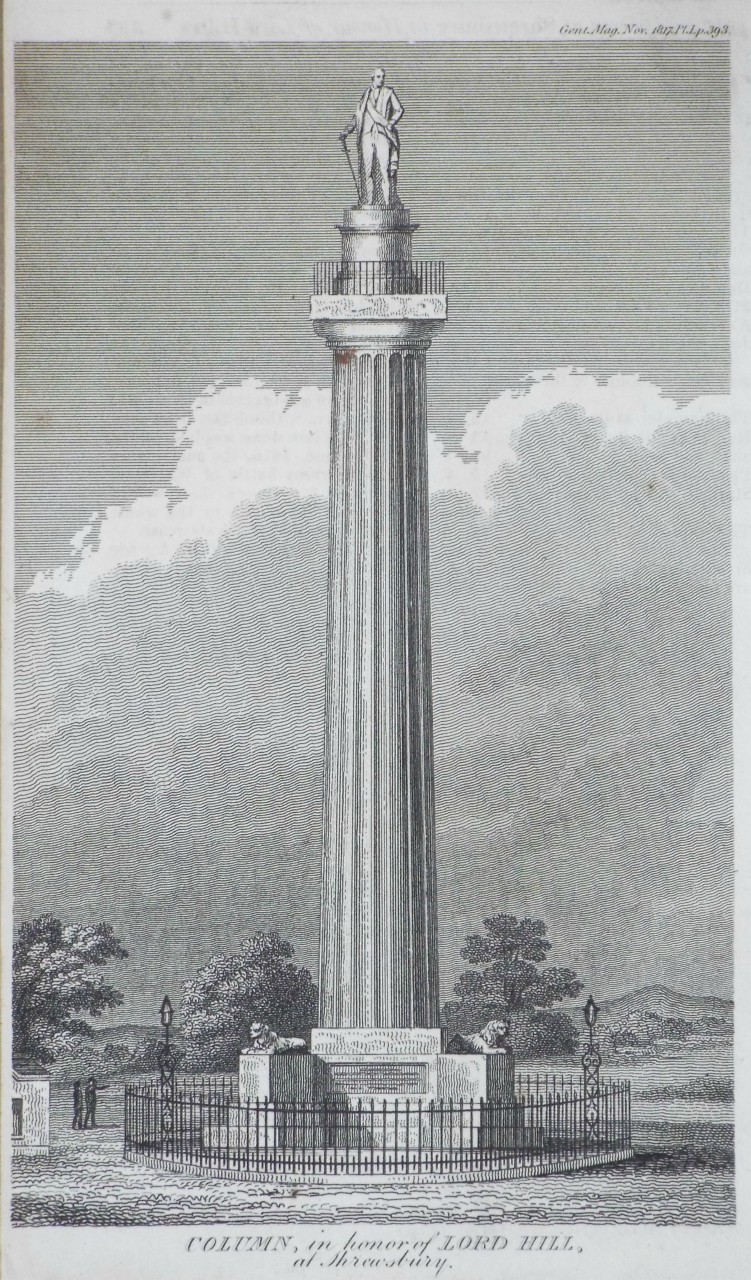 Print - Column, in honor of Lord Hill, at Shrewsbury.