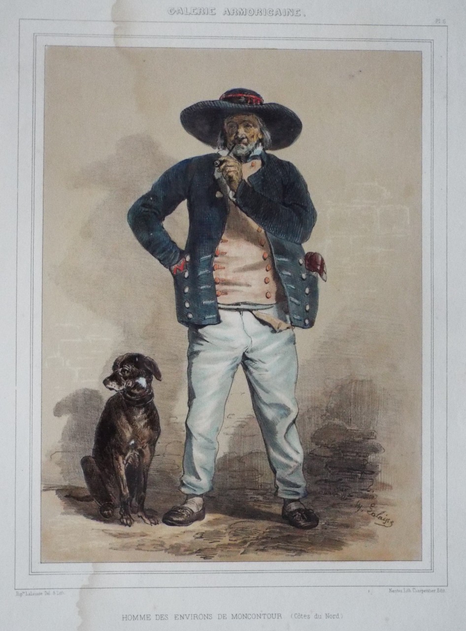 Lithograph - Galerie Armoricaine. Homme des Environs de Moncontour. (Cotes du Nord) - Lalaise