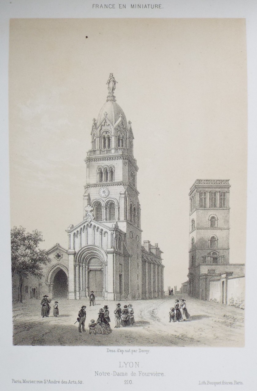 Lithograph - Lyon. Notre-Dame de Fourviere. - 
