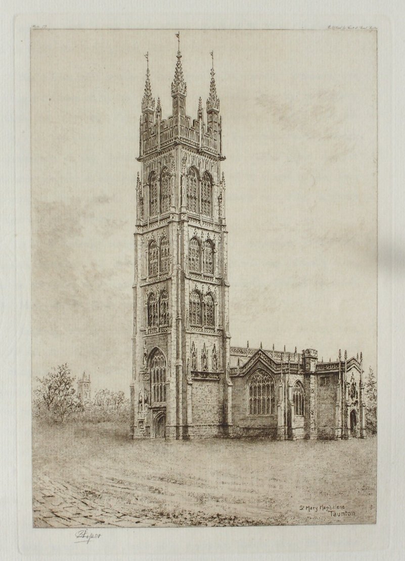 Etching - St. Mary Magdalene, Taunton - Piper