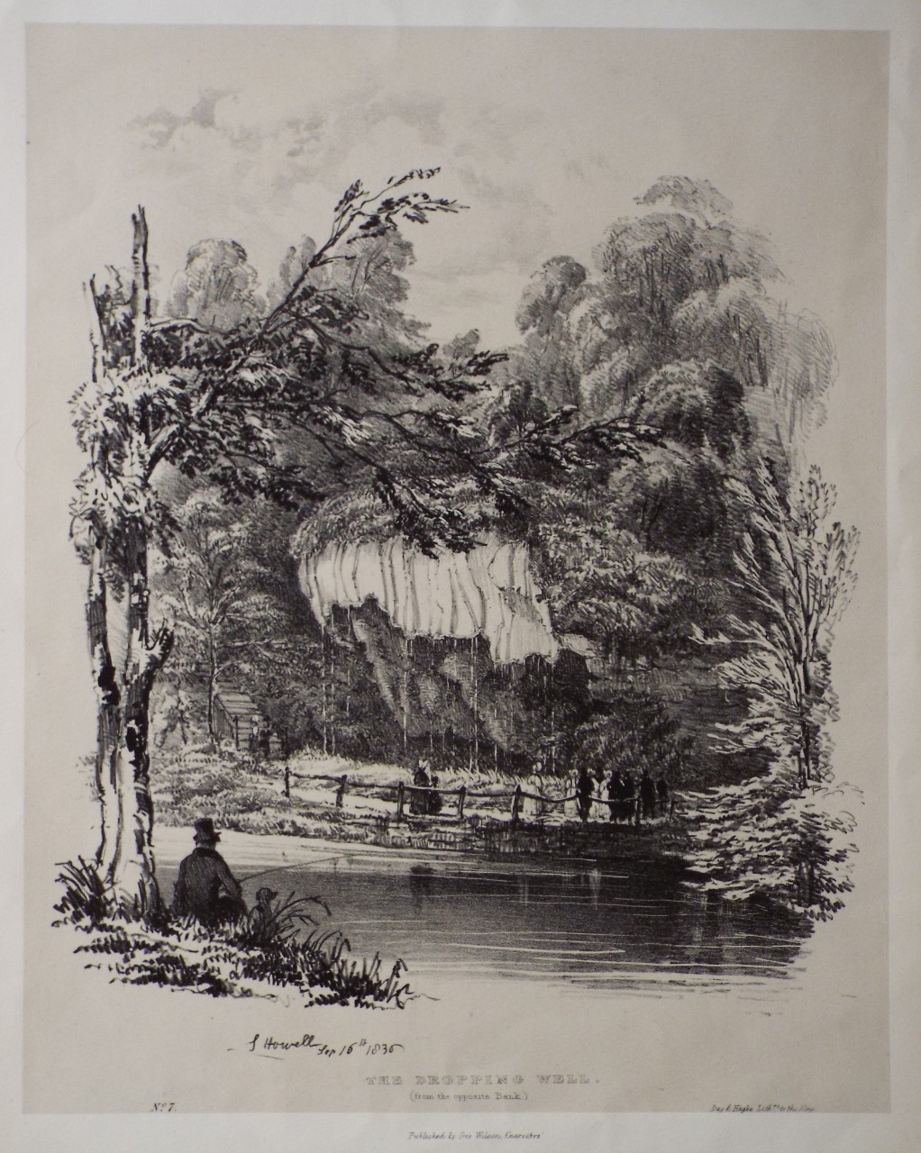 Lithograph - The Dropping Well. (from the opposite Bank.) - Howell