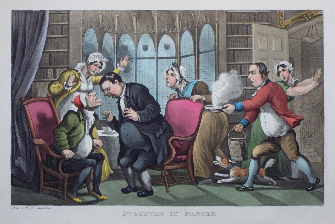 Aquatint - Dr. Syntax in Danger. - Rowlandson