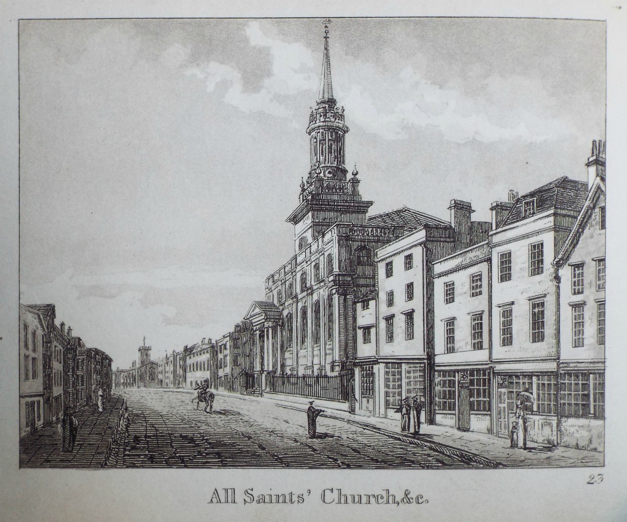 Aquatint - All Saints' Church, &c.