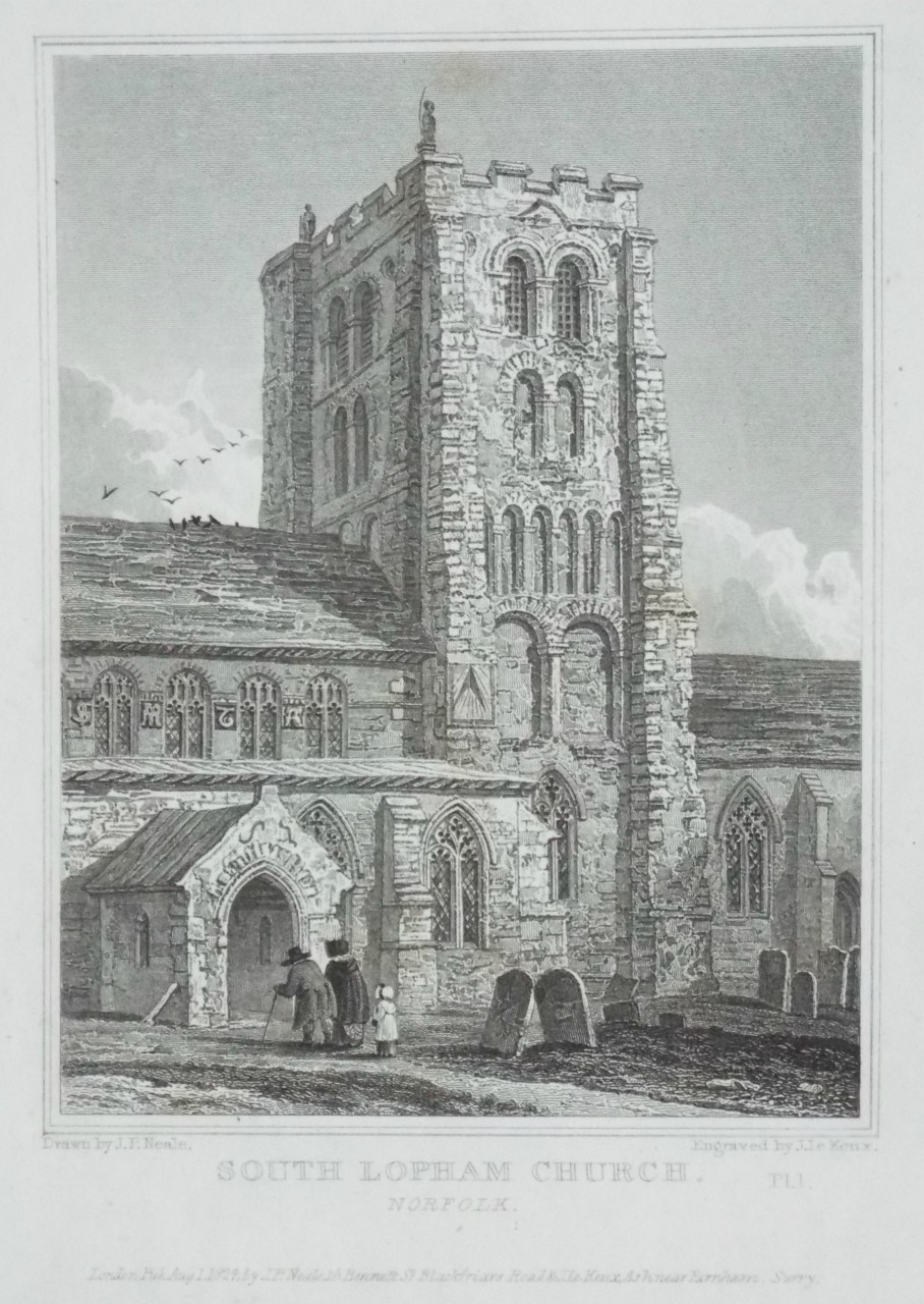 Print - South Lopham Church, Norfolk. - Le