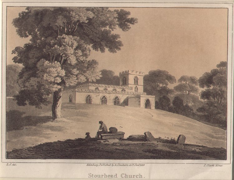 Aquatint - Stourhead Church - Clark