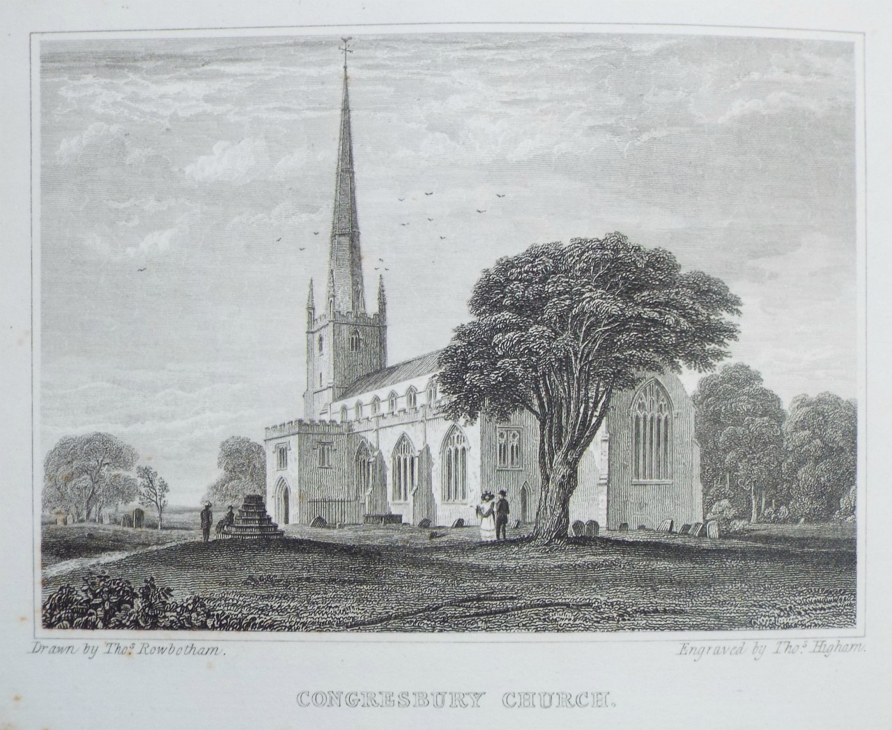 Print - Congresbury Church. - Higham