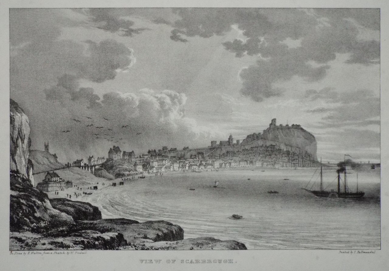 Lithograph - View of Scarborough. - Walton