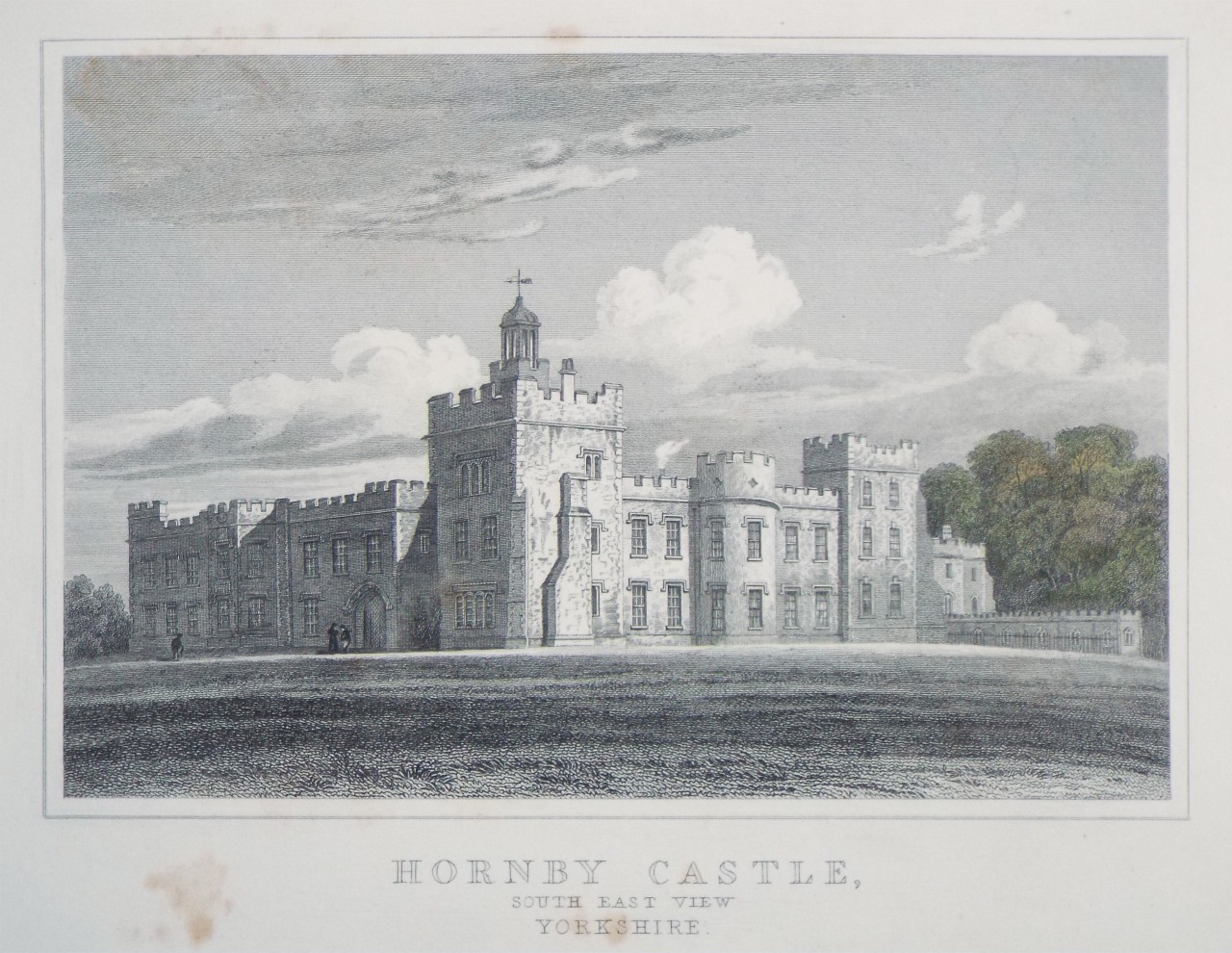 Print - Hornby Castle, South East View Yorkshire. - Adlard