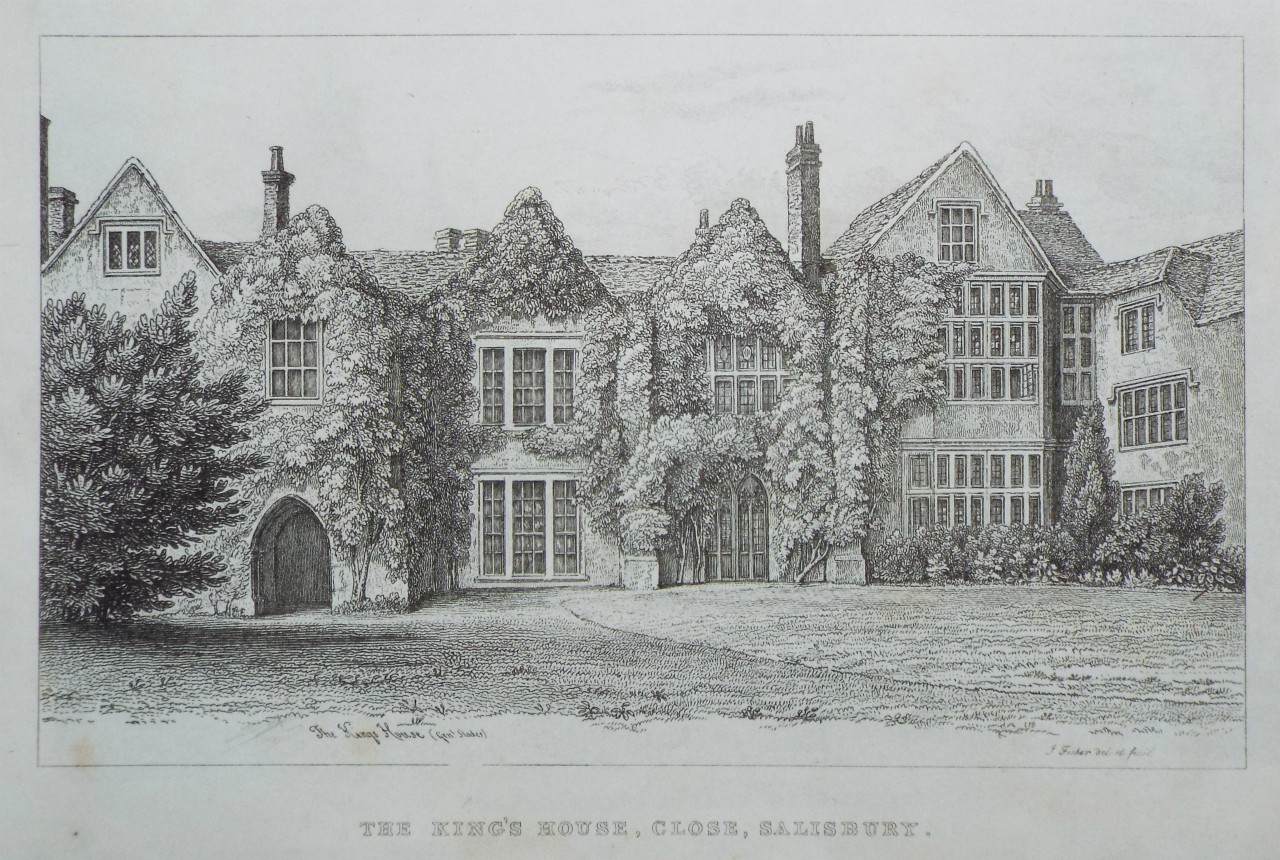 Etching - The King's House, Close, Salisbury. - Fisher