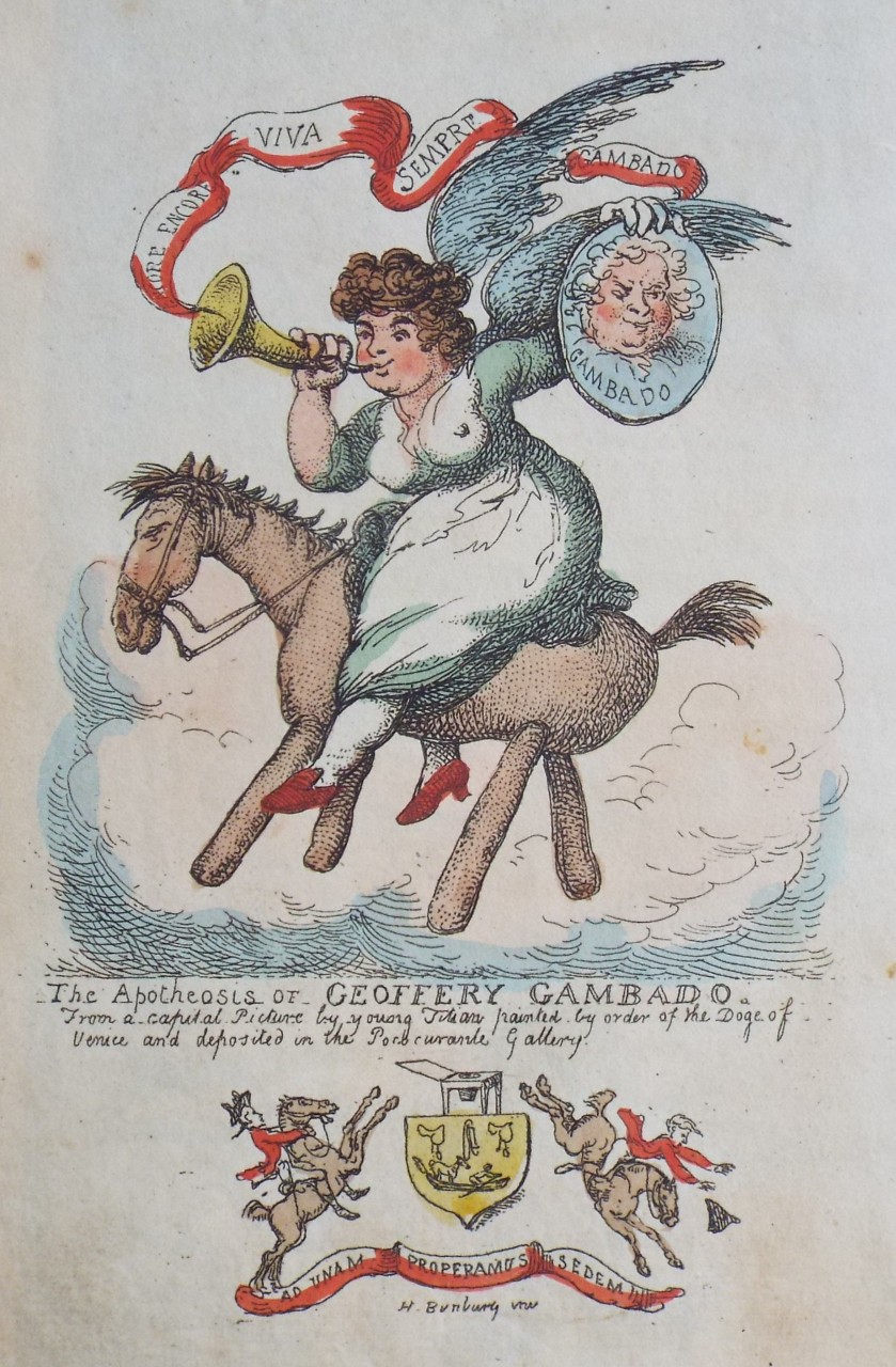 Etching - The Apotheosis, or, Geoffery Gambado. - Rowlandson