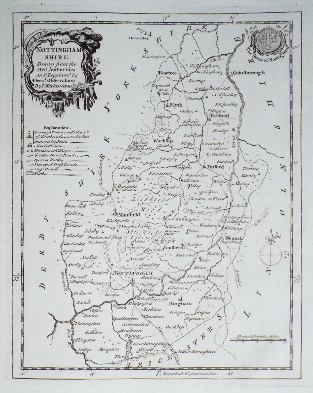 Map of Nottinghamshire