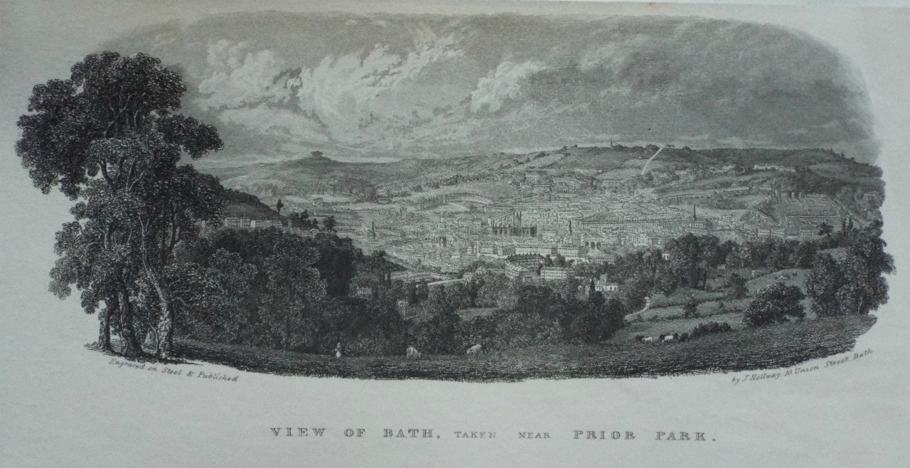 Steel Vignette - View of Bath, taken near Prior Park.