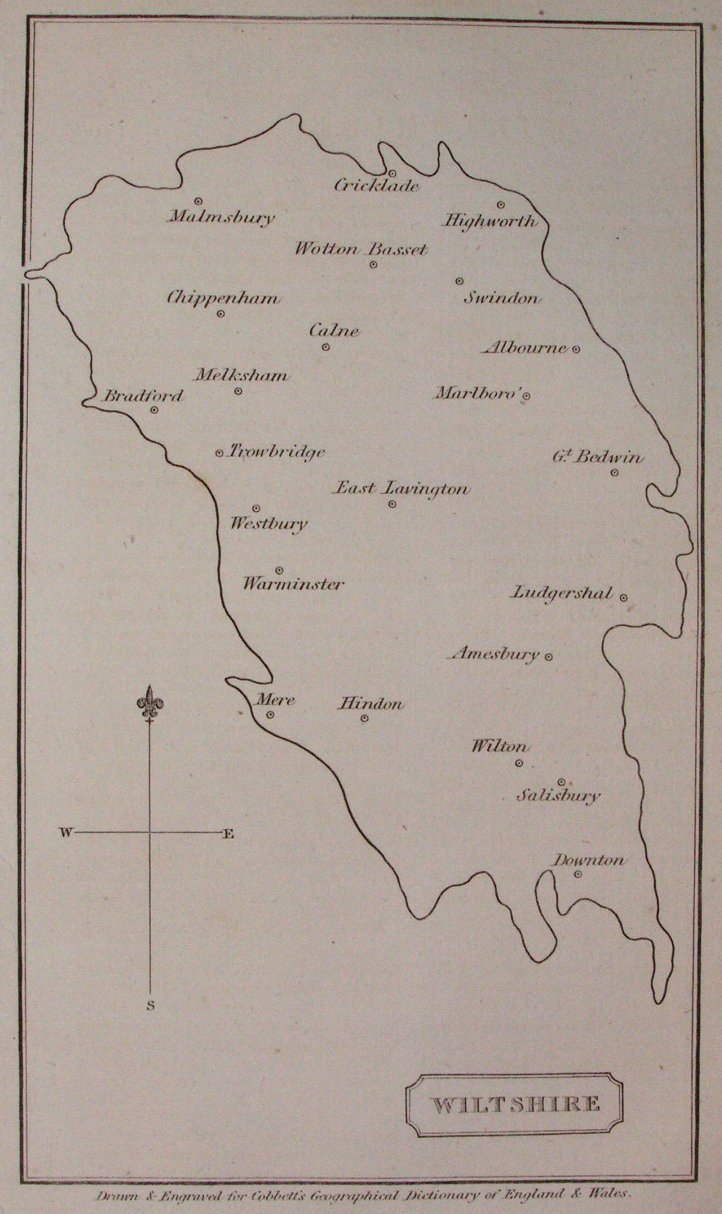 Map of Wiltshire - Cobbett