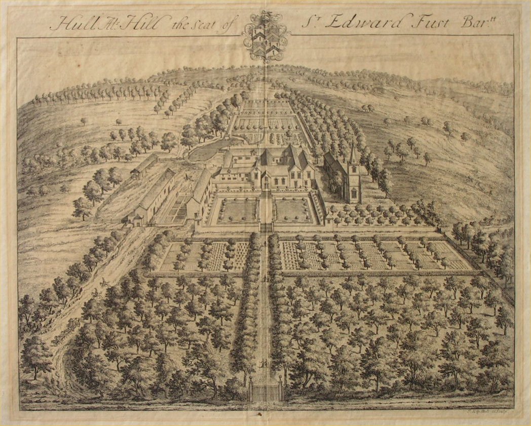 Print - Hull Als. Hill the Seat of Sr Edward Fust Bart. - Kip