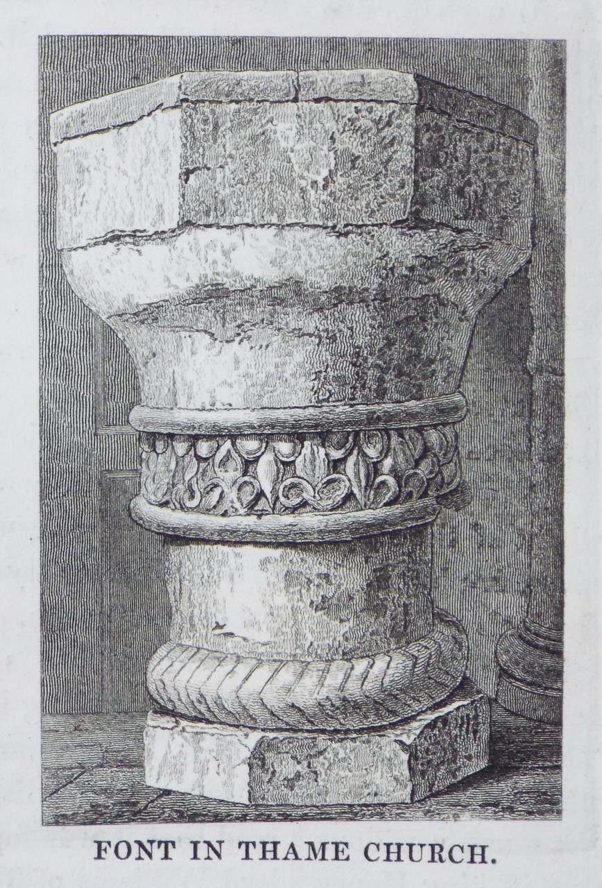 Print - Font in Thame Church.