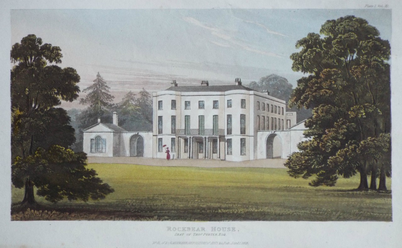 Aquatint - Rockbear House, Seat of Thos. Porter Esqr.