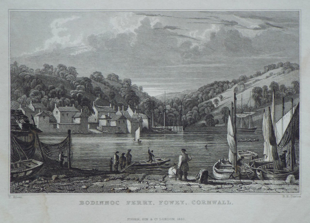 Print - Bodinnoc Ferry, Fowey, Cornall. - Davies