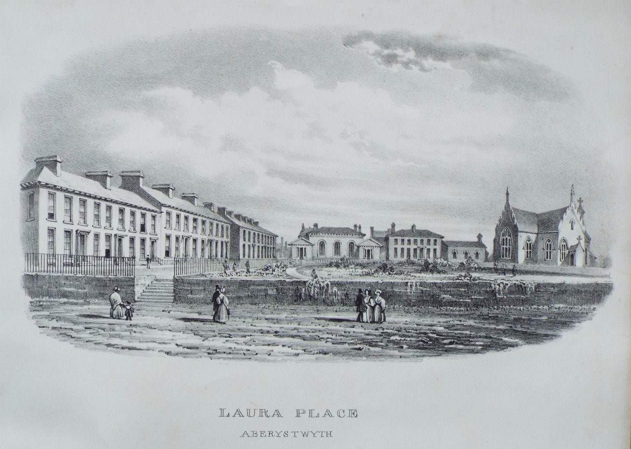Lithograph - Laura Place Aberystwyth