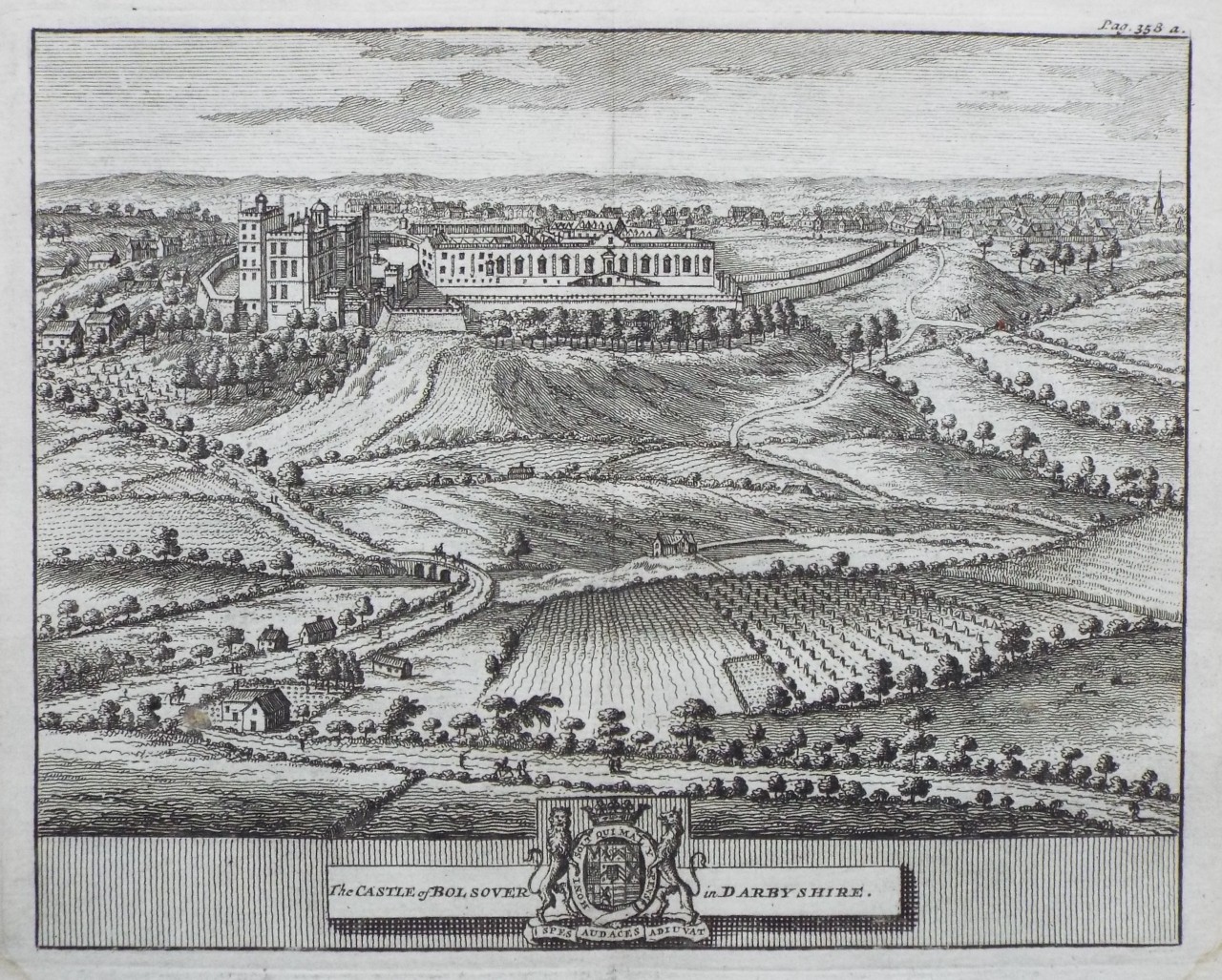 Print - The Castle of Bolsover in Darbyshire.