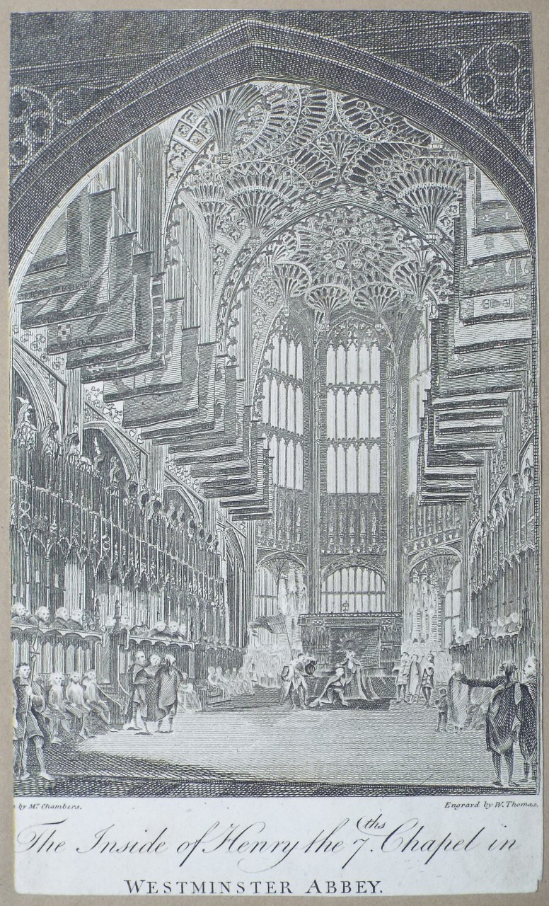 Print - The Inside of Henry the 7ths Chapel in Westminster Abbey. - Thomas