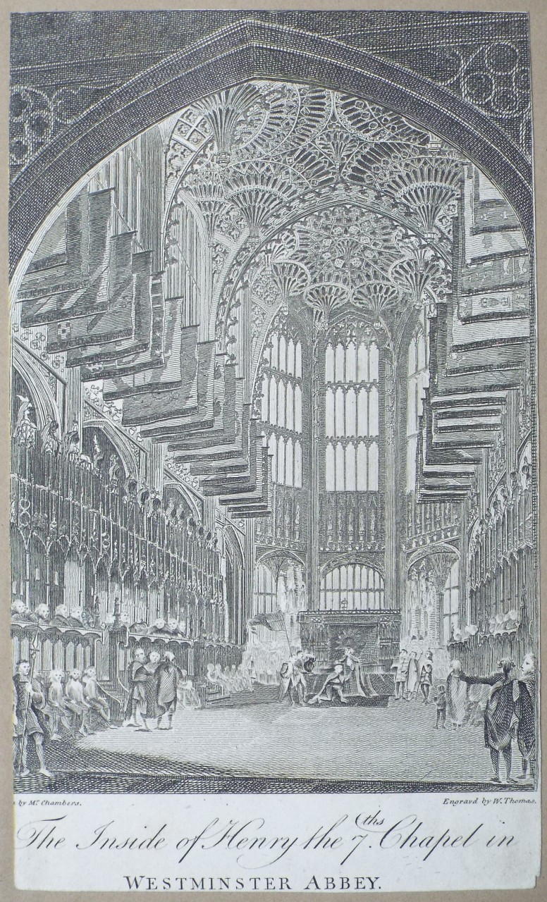Print - The Inside of Henry the 7ths Chapel in Westminster Abbey. - Thomas