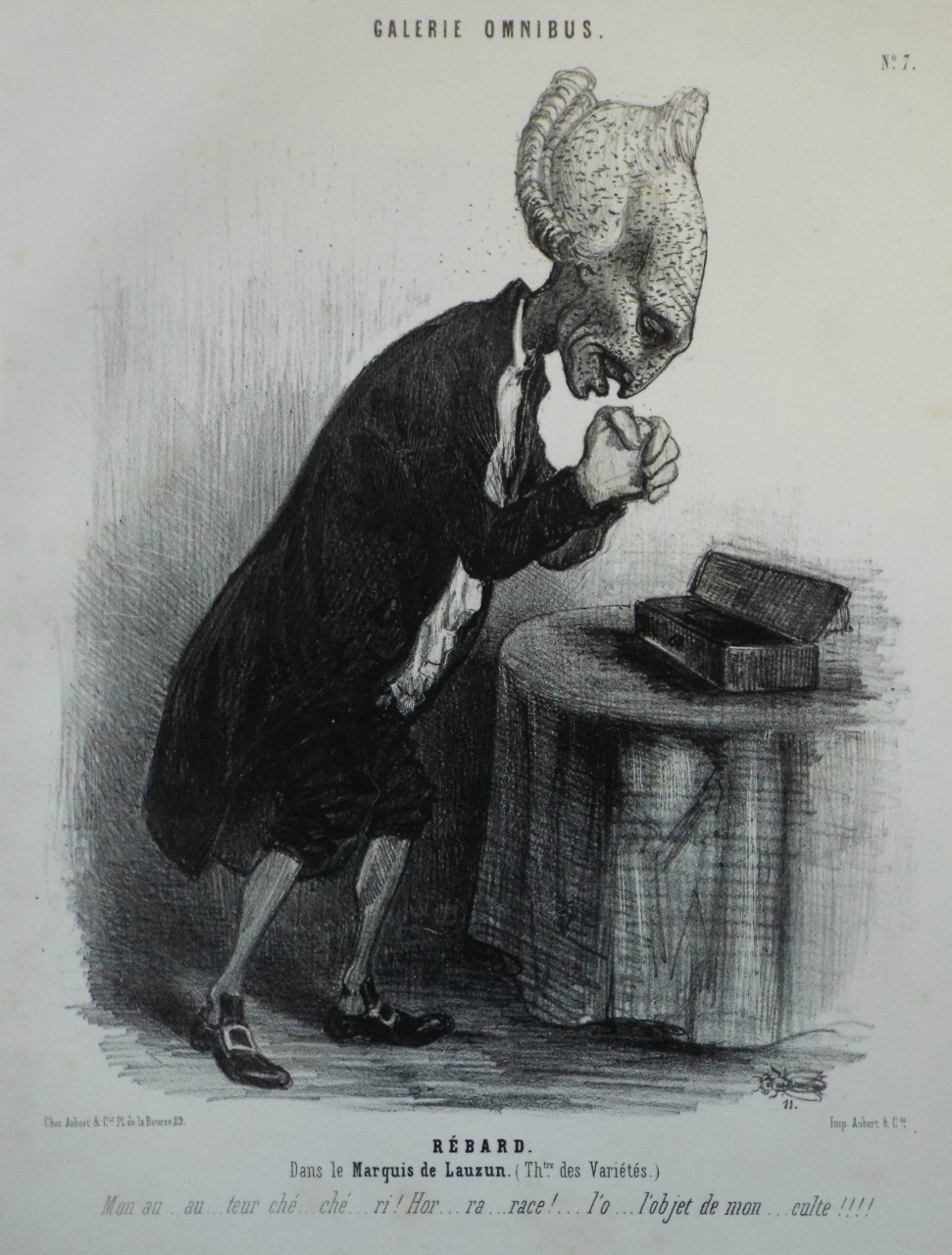 Lithograph - Rebard. Dans le Marquis de Lauzun. (Thr. des Varietes.)