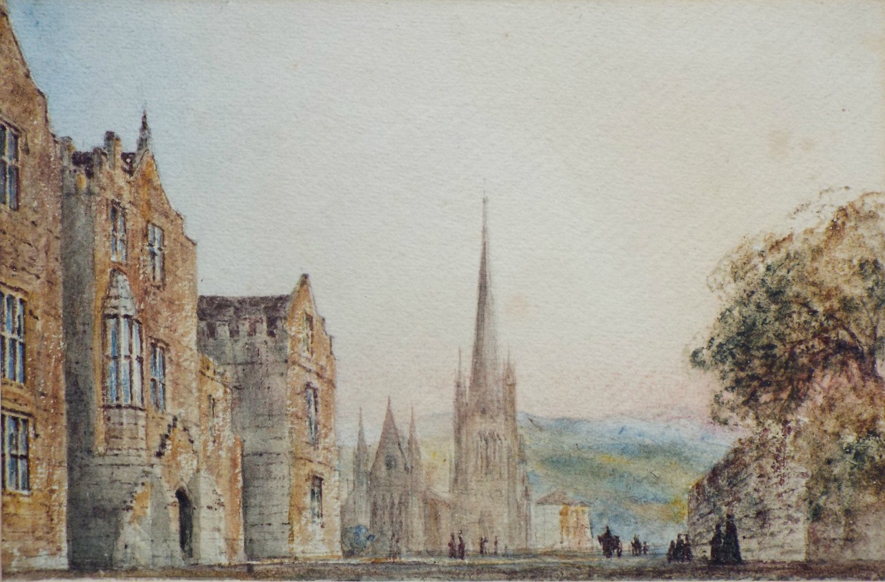 Watercolour - Unidentified church or cathedral