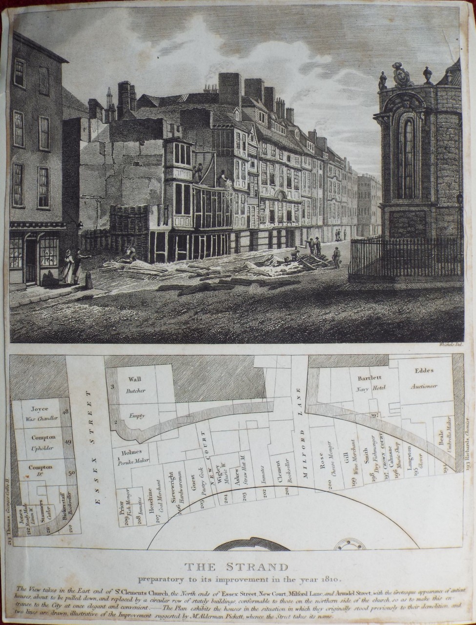 Print - The Strand preparatory to its improvement in the year 1810.