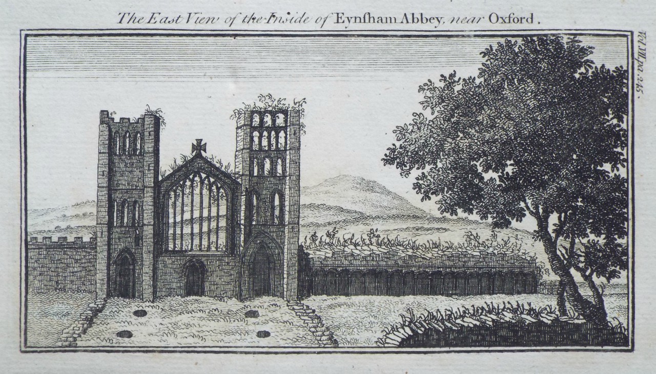 Print - The East View of the Inside of Evesham Abbey, near Oxford.