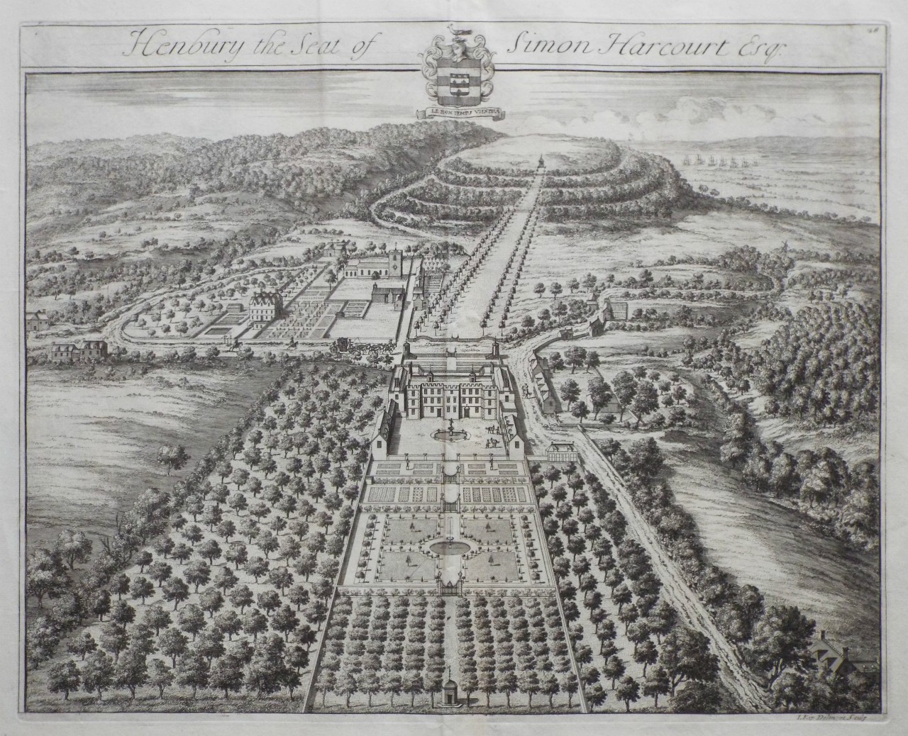 Print - Henbury the Seat of Simon Harcourt Esqr. - Kip