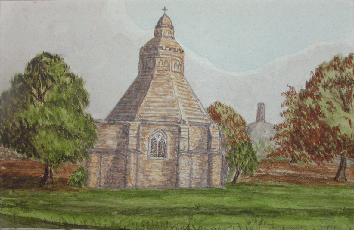 Watercolour - (Glastonbury Abbey Abbot's Kitchen)