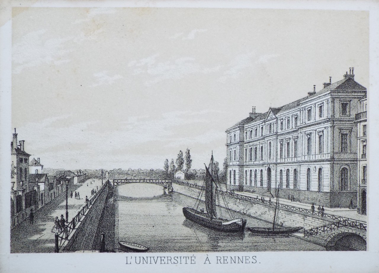Lithograph - L'Universite a Rennes.