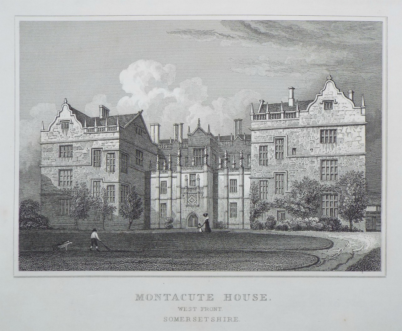 Print - Montacute House. West Front. Somersetshire. - Lacey