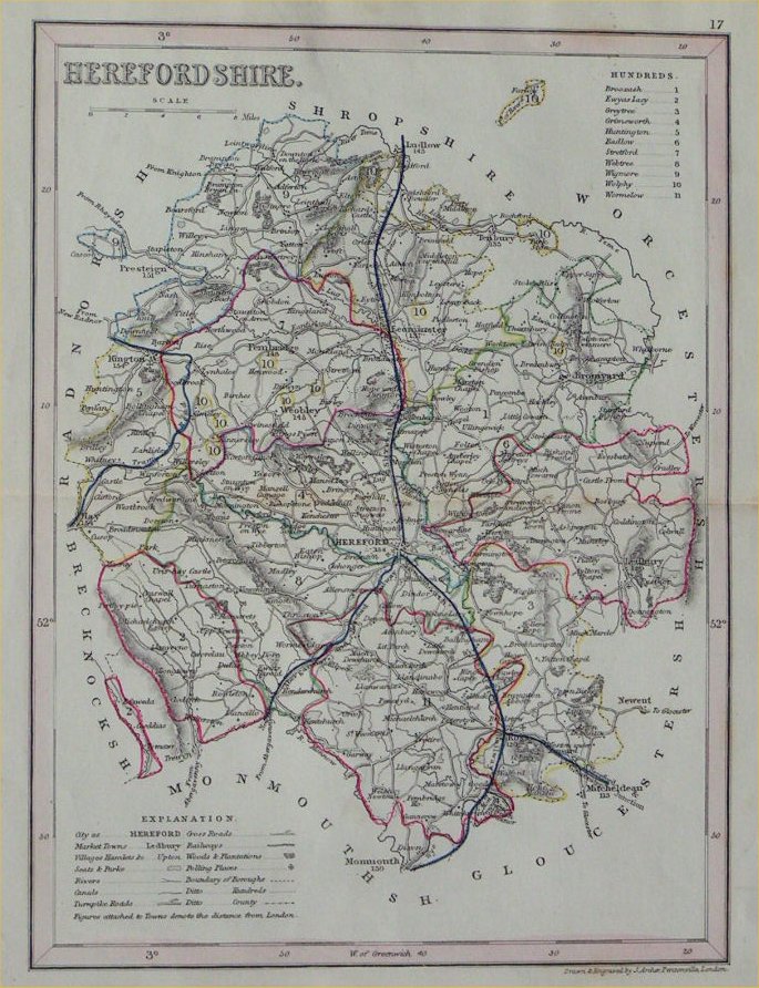 Map of Herefordshire - Archer