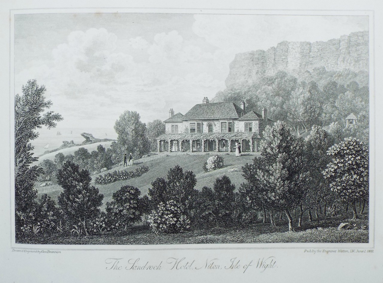 Print - The Sandrock Hotel, Niton, Isle of Wight. - Brannon