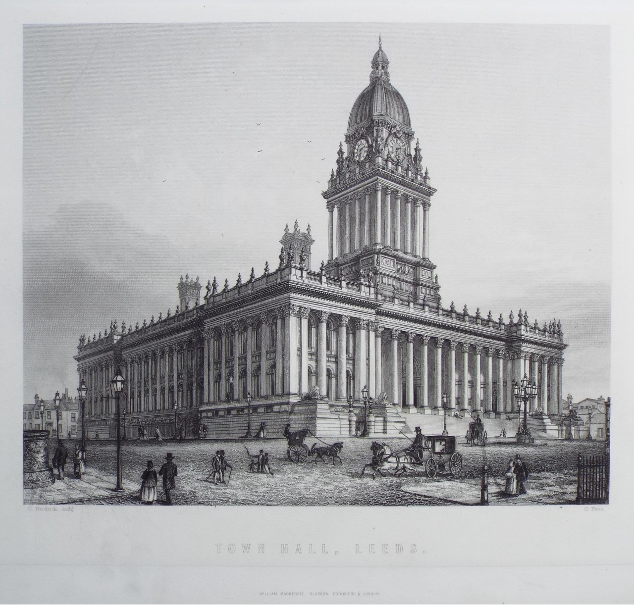 Print - Town Hall, Leeds. - Fenn