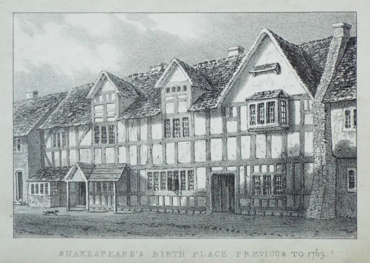 Lithograph - Shakespeare's Birth Place Previous to 1769.