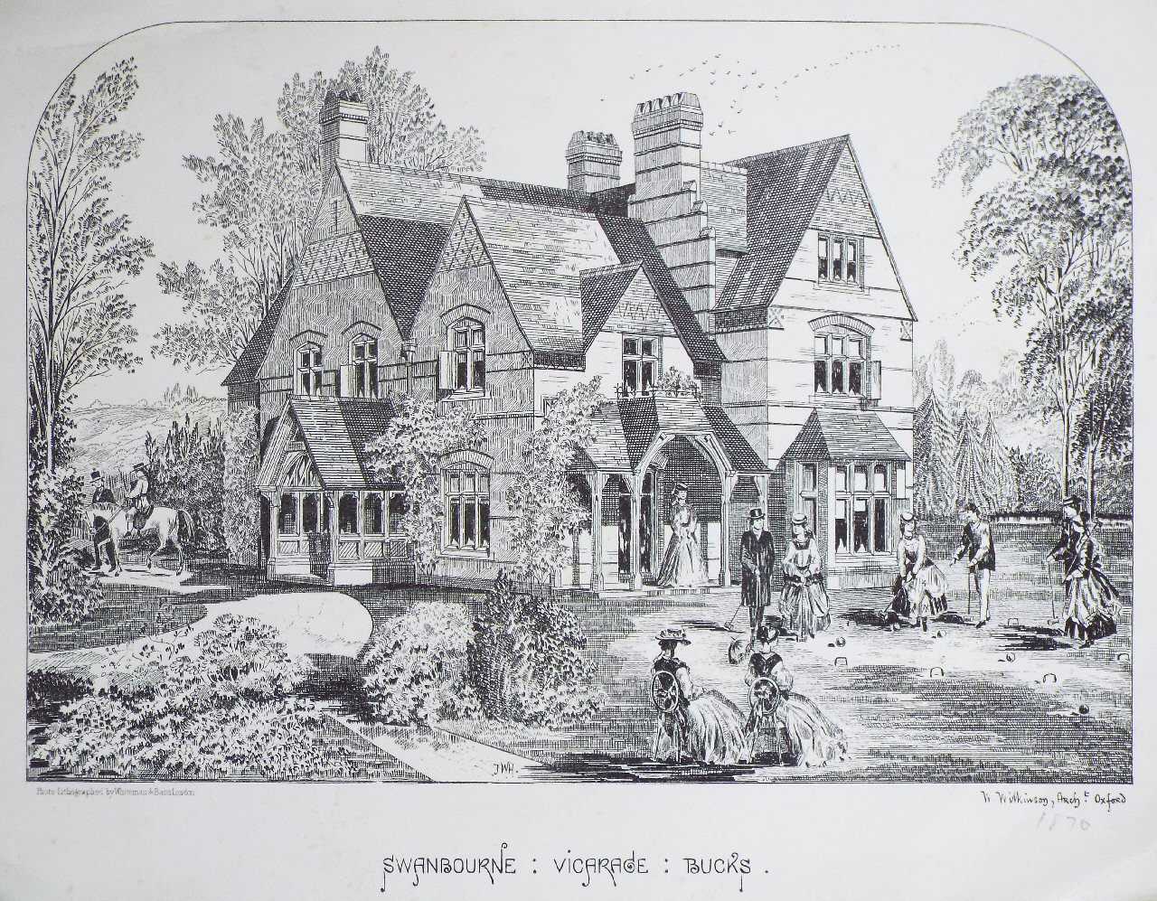 Photo-Lithograph - Swanbourne : Vicarage : Bucks. - Whiteman