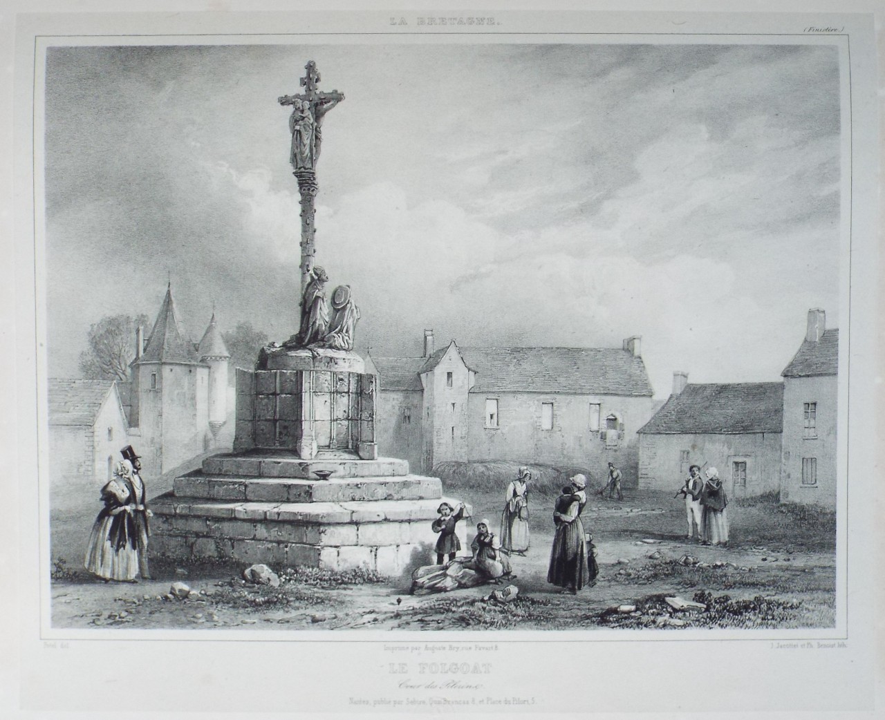 Lithograph - Le Folgoat Cour des Plerins.