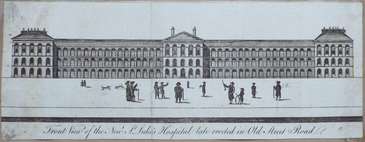 Print - Front View of the New St. Luke's Hospital late erected in Old Street Road.