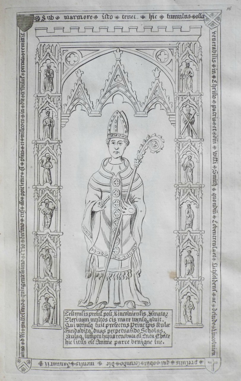 Print - (Memorial brass oof Bishop William Smyth in Lincoln Cathedral)