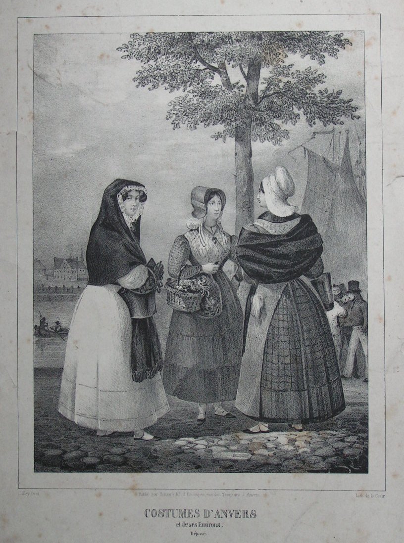 Lithograph - Costumes D'Anvers et de ses Environs. - La