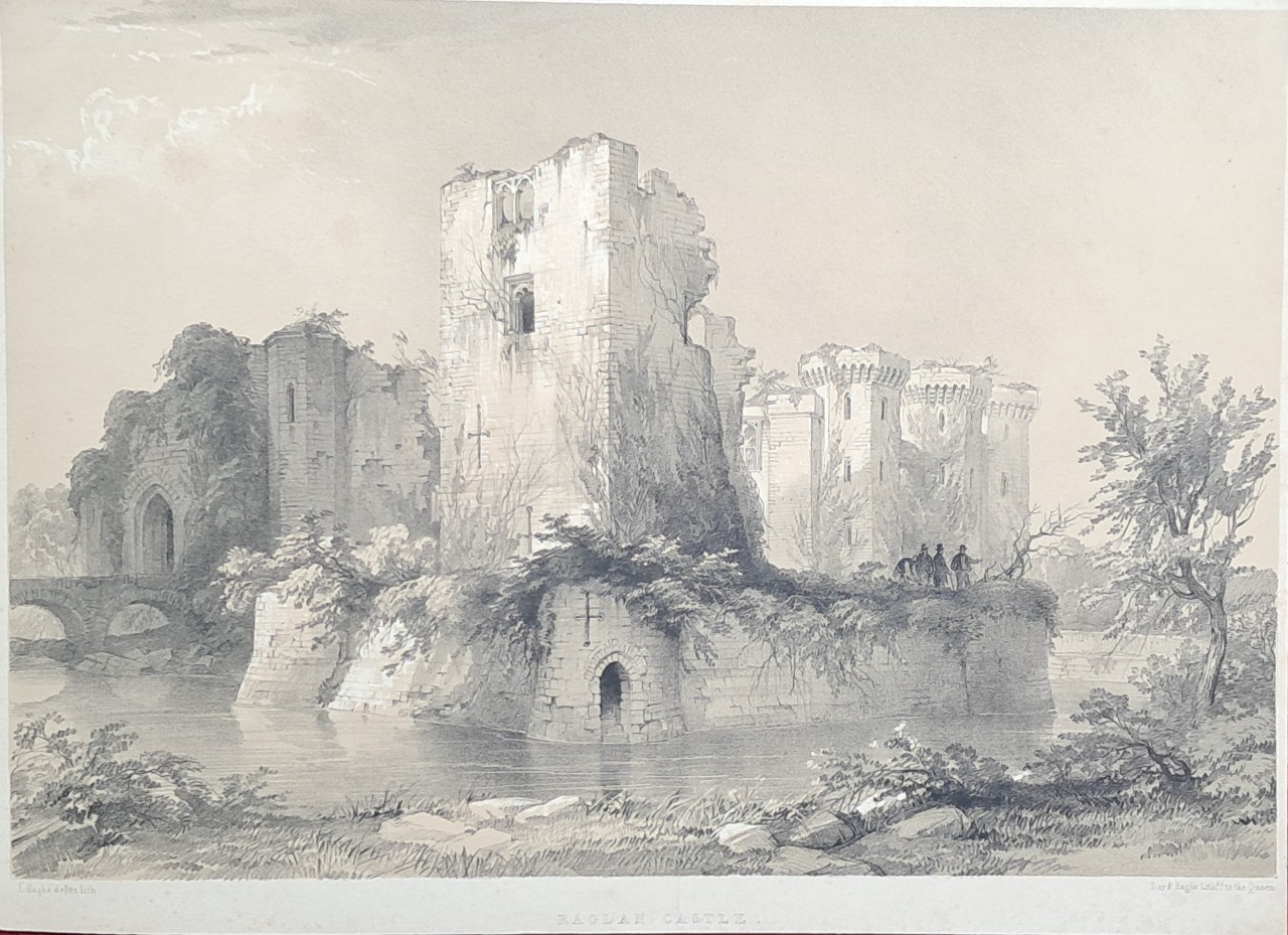 Lithograph - Raglan Castle. - Haghe