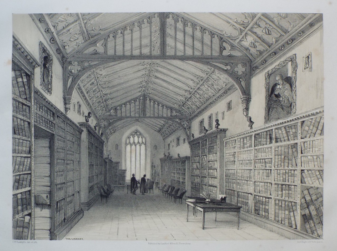 Lithograph - The Library. - Radclyffe