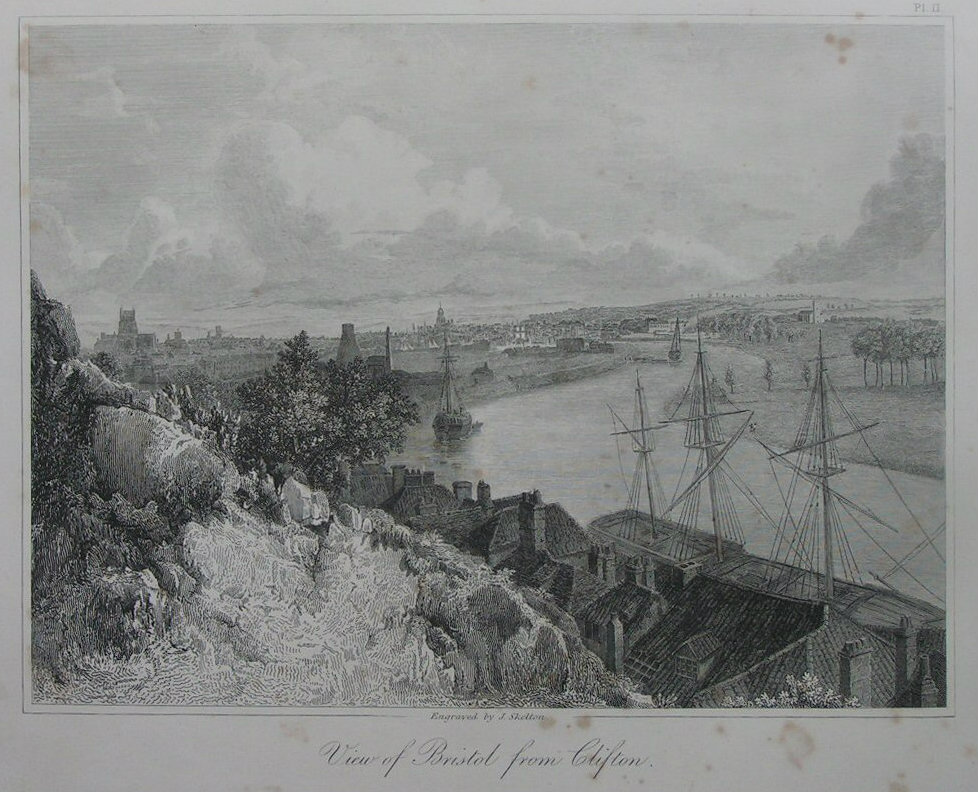 Etching - View of Bristol from Clifton. - Skelton
