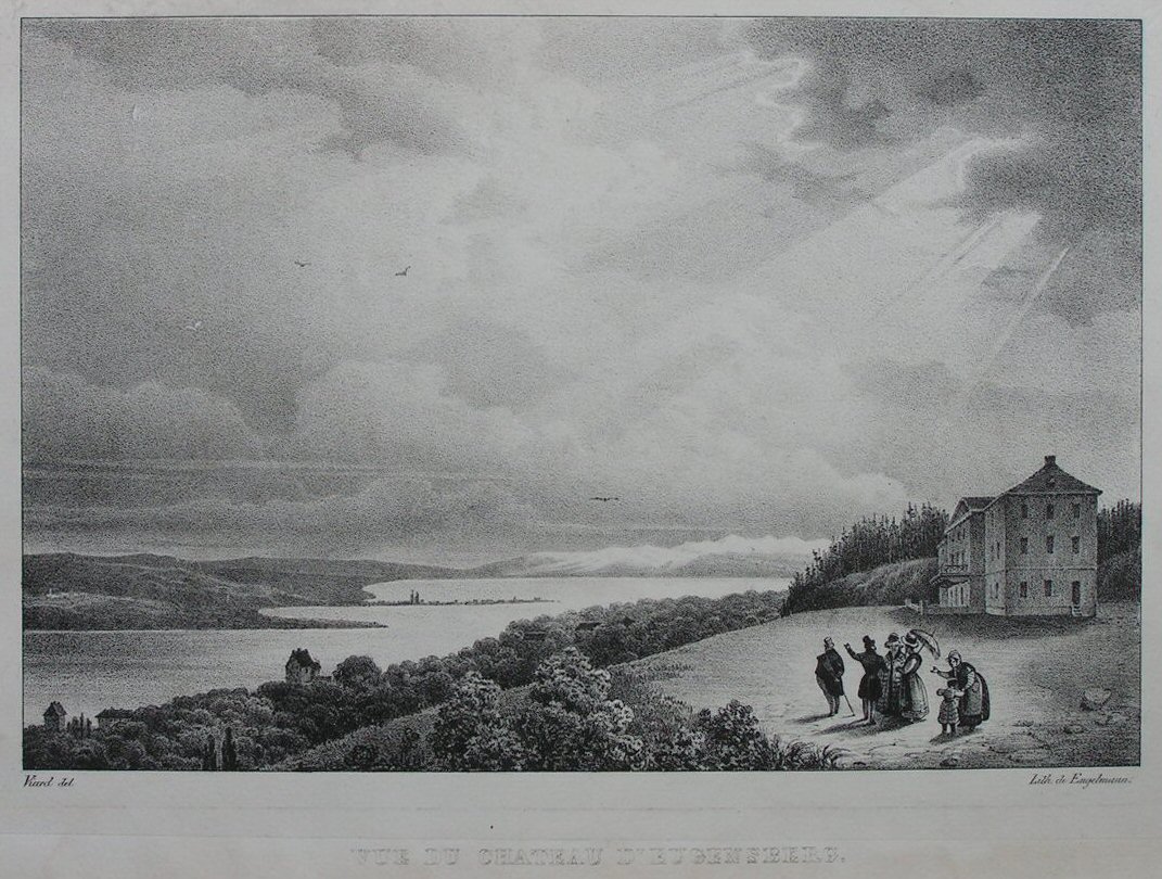 Lithograph - Vue de Chateau d'Eugensberg - 