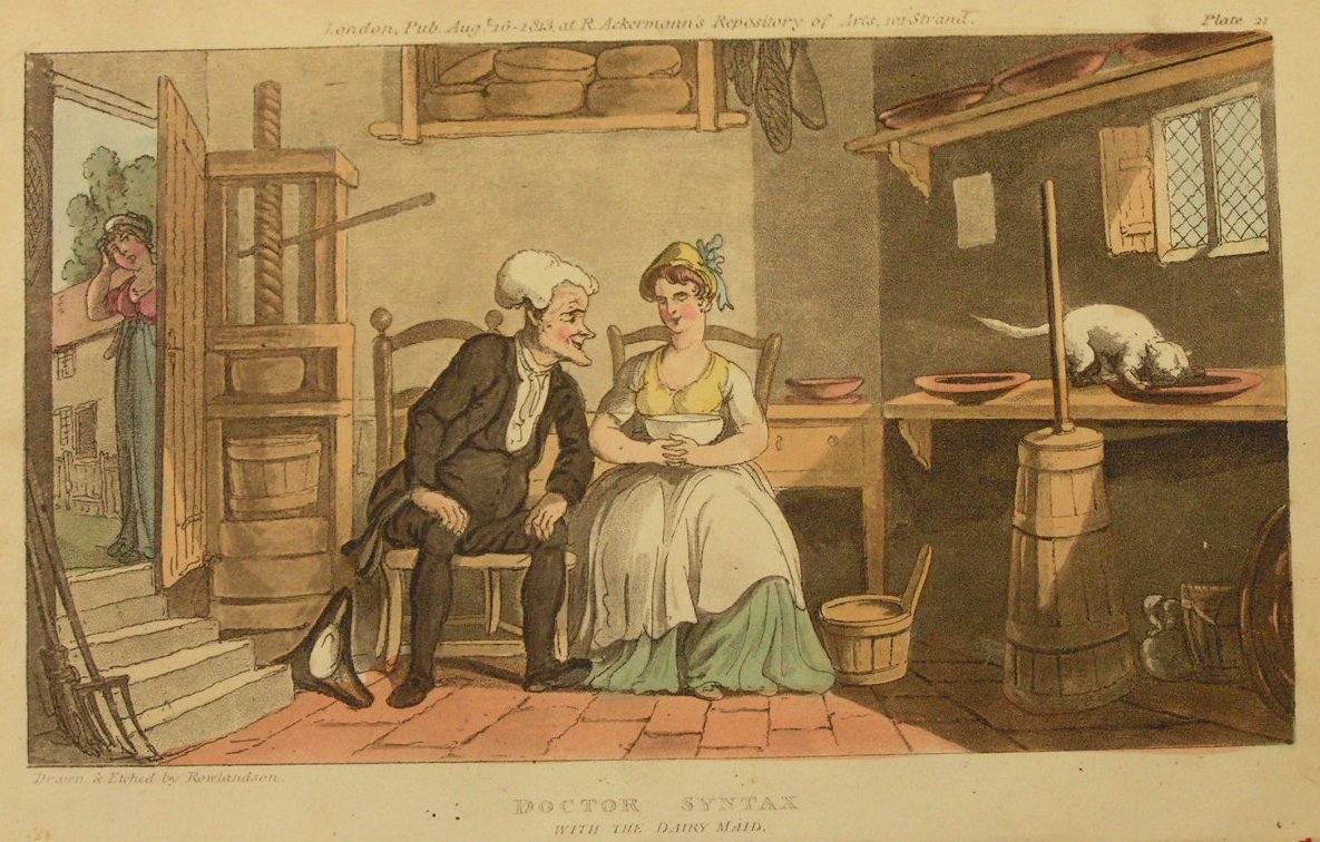 Aquatint - Doctor Syntax With the Dairy Maid - Rowlandson