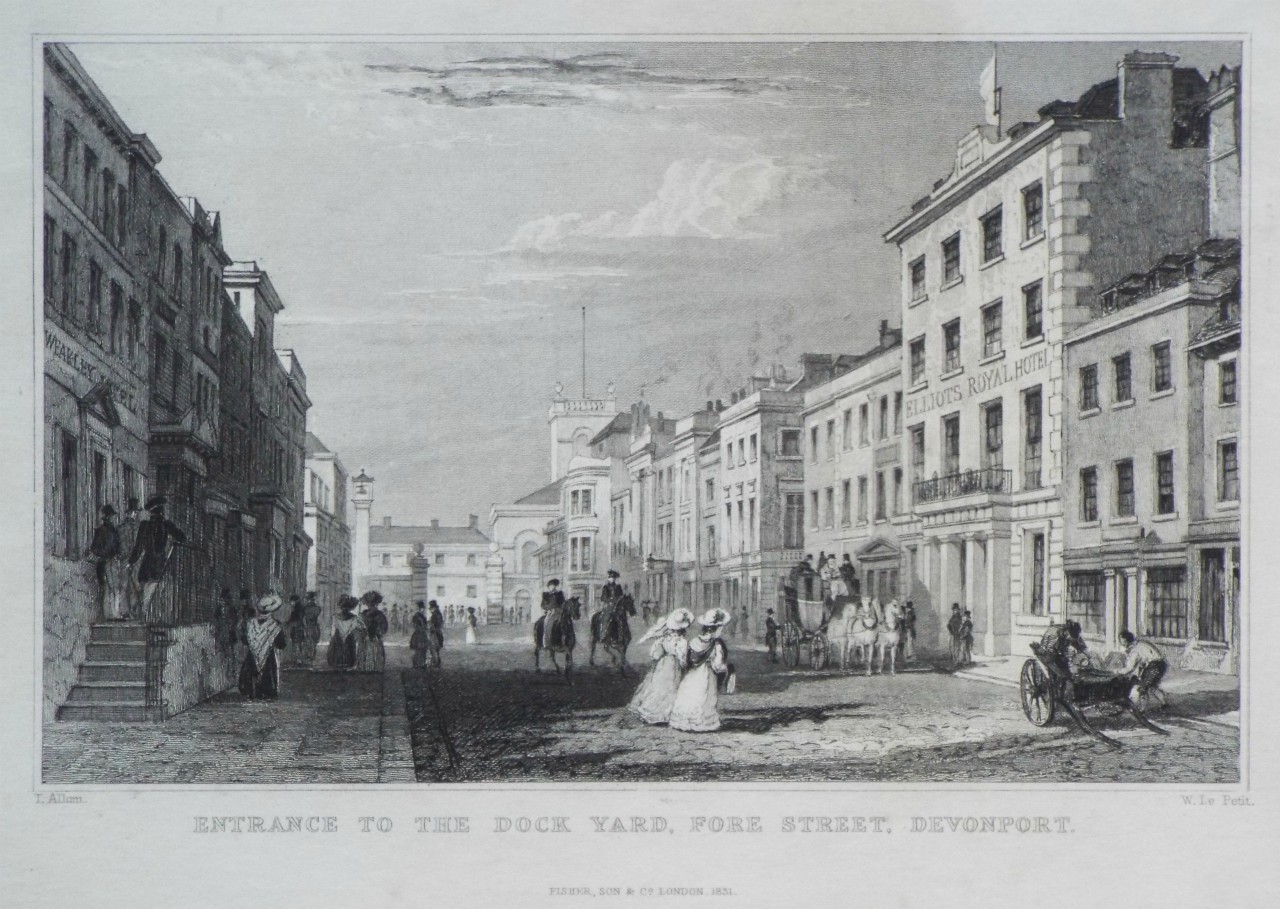Print - Entrance to the Dock Yard, Fore Street, Devonport. - Le