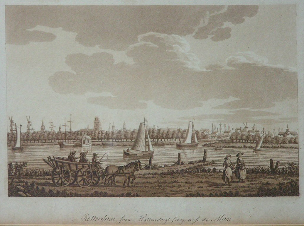 Aquatint - Rotterdam from Kattendregt ferry cross the Maes - Ireland